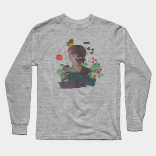 flower goddess collage Long Sleeve T-Shirt